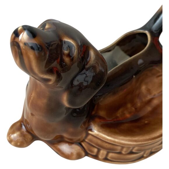 Whimsical Dachshund Planter & Trinket Dish Retro Dog Décor Dog Lover Gift - Picture 8 of 9